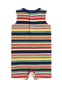 Baby Boys Striped Cotton Terry Shortall