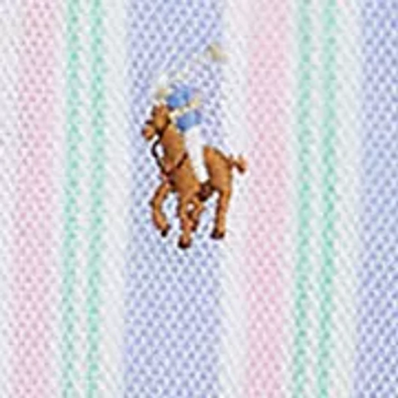 Baby Boys Striped Oxford Mesh Polo Bodysuit