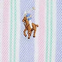 Baby Boys Striped Oxford Mesh Polo Bodysuit