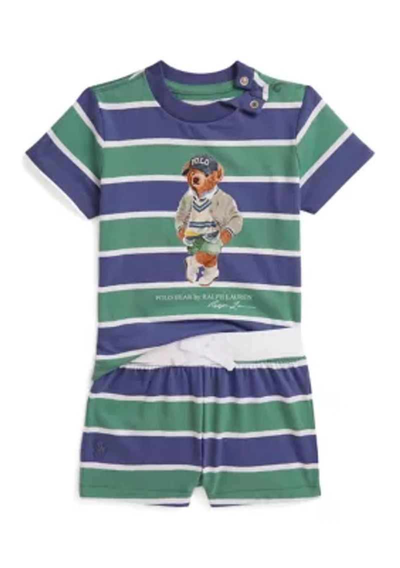 Baby Boys Polo Bear Cotton Jersey T-Shirt and Shorts Set