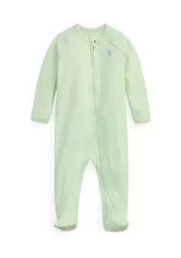 Baby Boys Cotton Interlock Footed Coverall