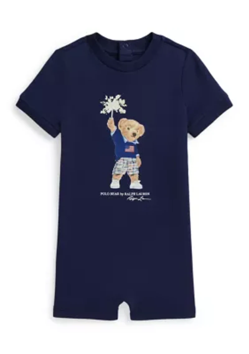 Baby Boys Polo Bear Cotton Jersey Shortall