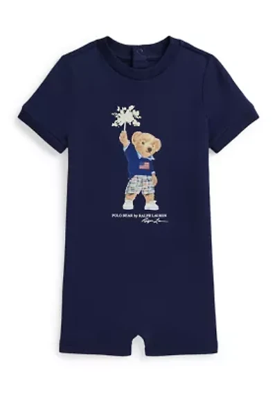 Baby Boys Polo Bear Cotton Jersey Shortall