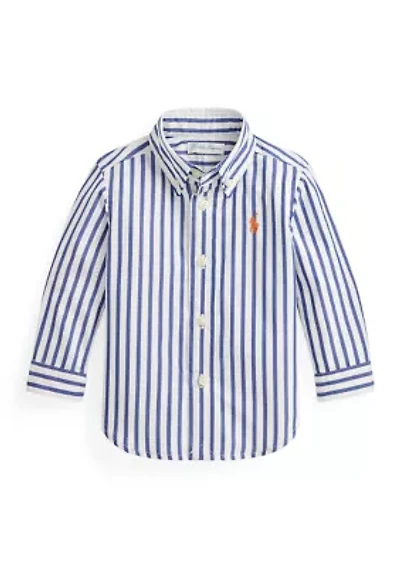 Toddler Boys Striped Cotton Poplin Shirt