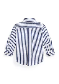 Toddler Boys Striped Cotton Poplin Shirt