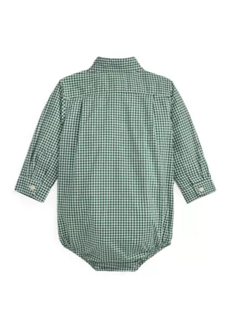 Baby Boys Gingham Cotton Poplin Bodysuit