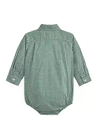 Baby Boys Gingham Cotton Poplin Bodysuit