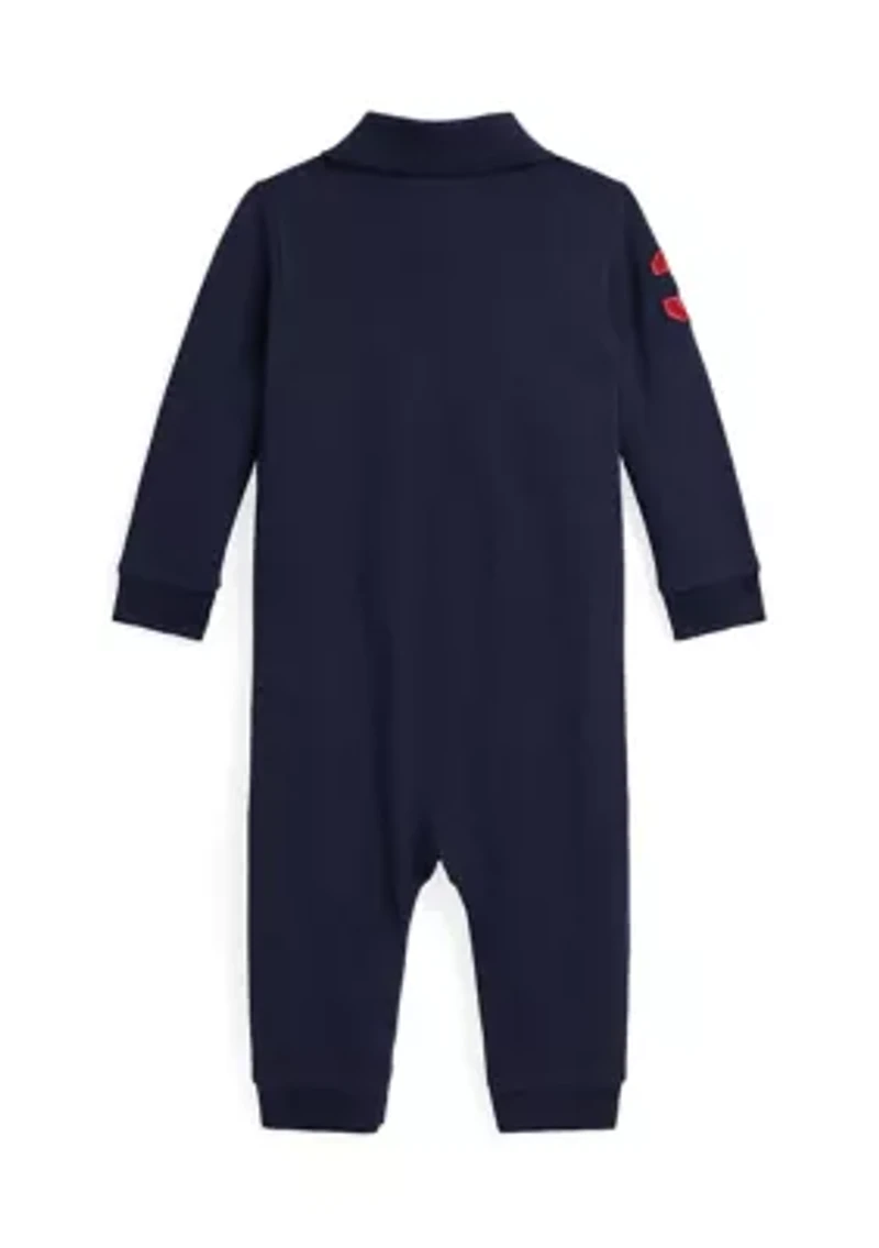 Baby Boys Big Pony Cotton Mesh Polo Coverall