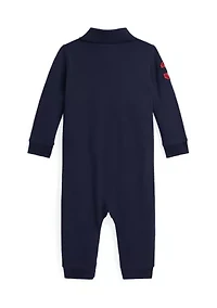 Baby Boys Big Pony Cotton Mesh Polo Coverall