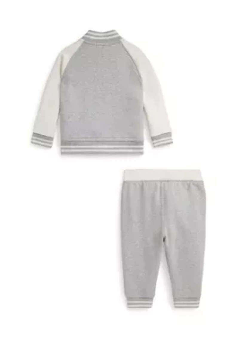 Baby Boys Fleece Baseball Jacket & Jogger Pants Set