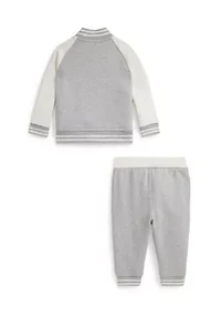Baby Boys Fleece Baseball Jacket & Jogger Pants Set