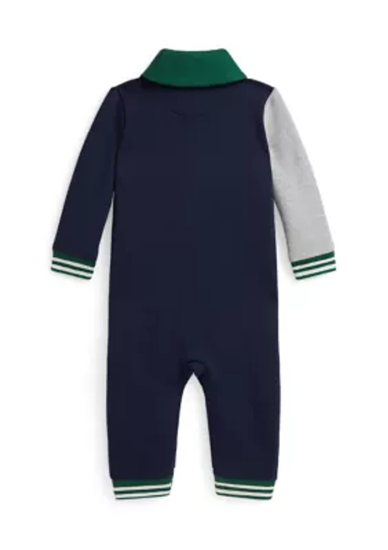 Baby Boys Logo Color Blocked Fleece Coverall