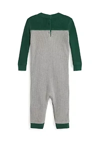 Baby Boys Logo Waffle Knit Cotton Coverall