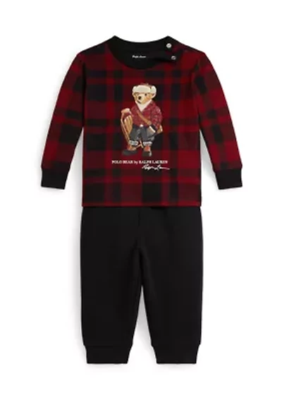 Baby Boys Polo Bear Jersey Tee & Fleece Pant Set