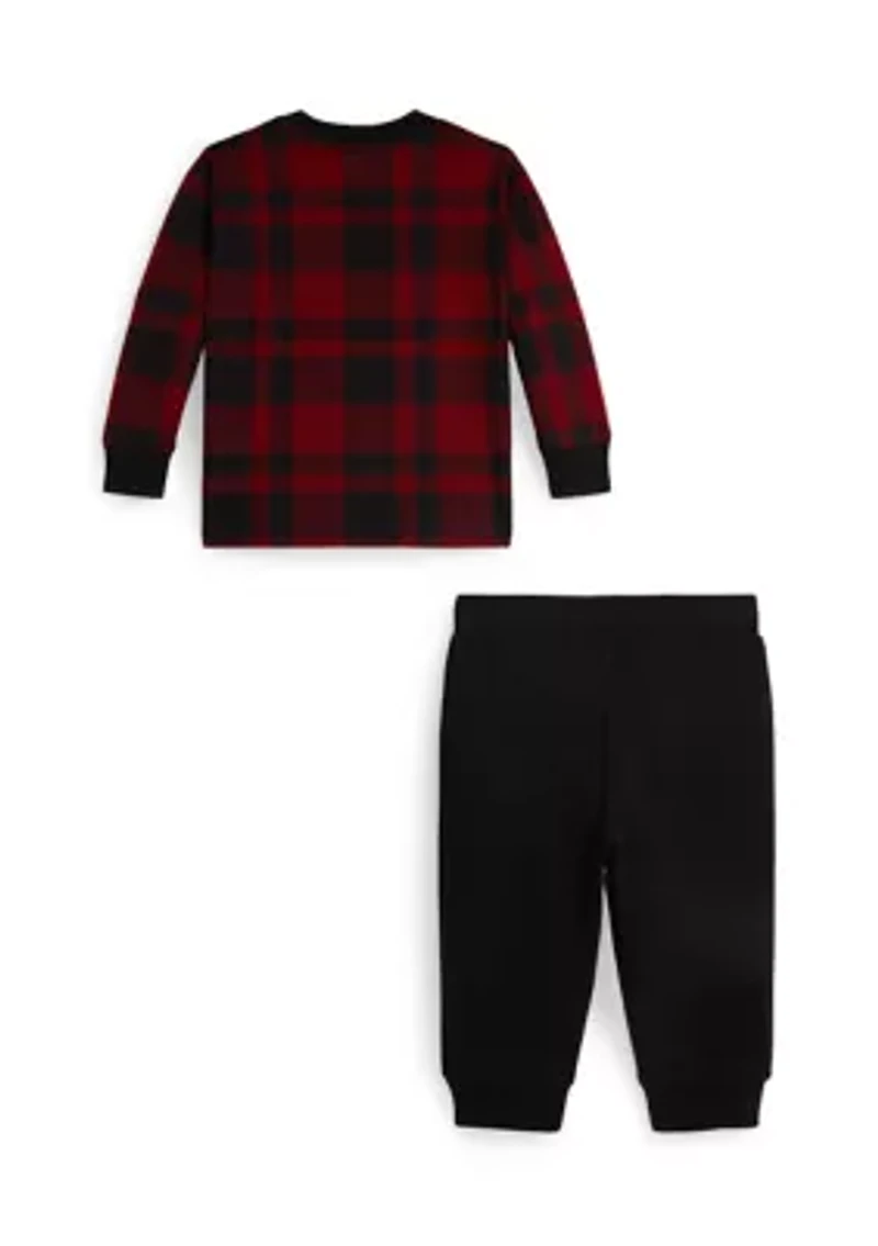 Baby Boys Polo Bear Jersey Tee & Fleece Pant Set