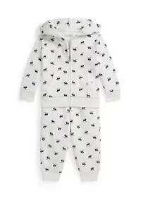 Baby Boys Elk Fleece Full-Zip Hoodie & Pant Set