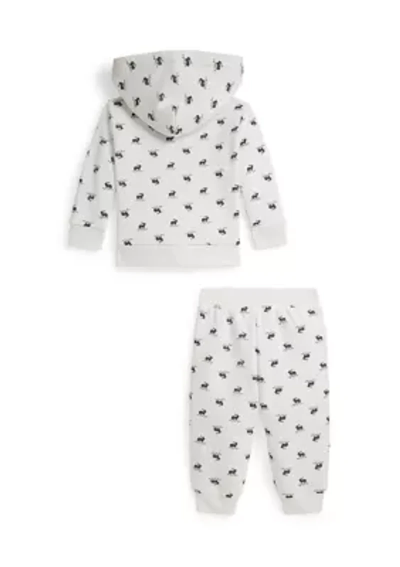 Baby Boys Elk Fleece Full-Zip Hoodie & Pant Set