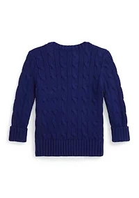 Baby Boys Polo Bear Cable-Knit Cotton Sweater