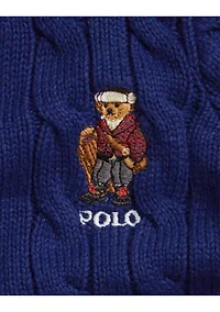 Baby Boys Polo Bear Cable-Knit Cotton Sweater