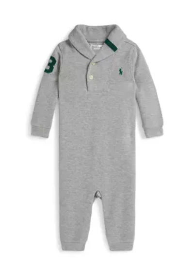 Baby Boys Estate Rib Cotton Shawl Coverall