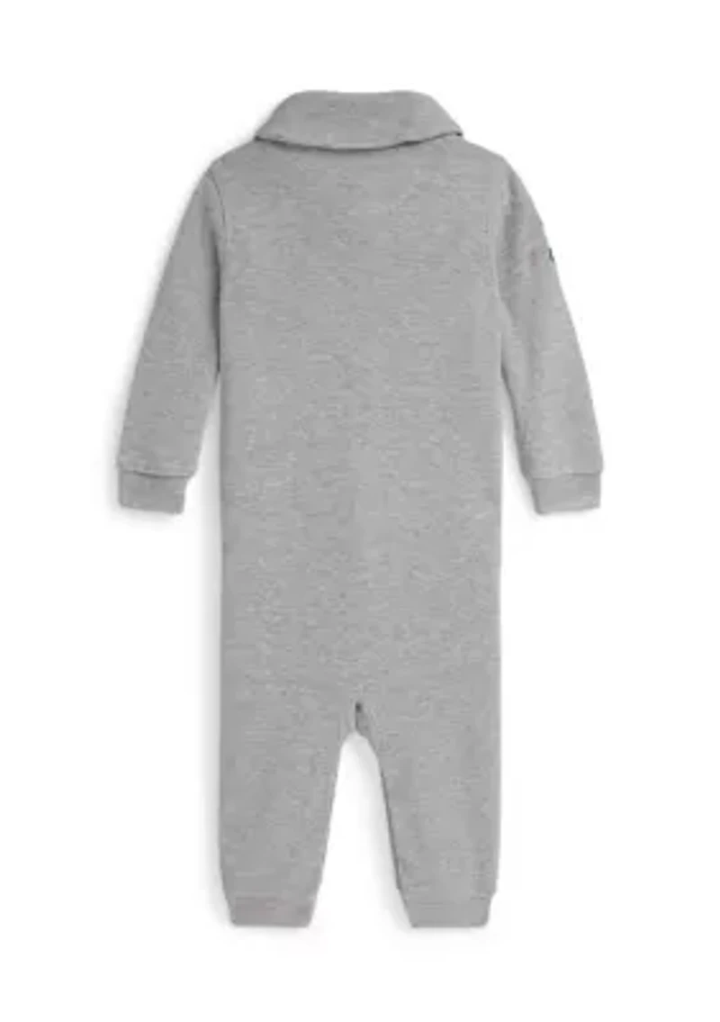 Baby Boys Estate Rib Cotton Shawl Coverall