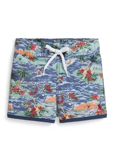 Baby Boys Tropical-Print Swim Trunk