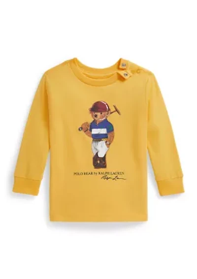 Baby Boys Polo Bear Cotton Long-Sleeve T-Shirt