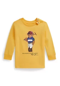 Baby Boys Polo Bear Cotton Long-Sleeve T-Shirt
