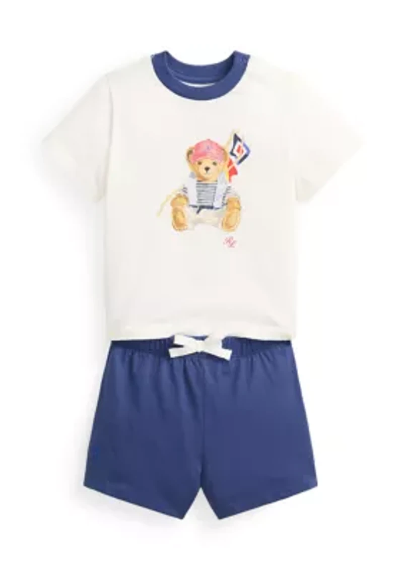 Baby Boys Polo Bear Cotton Jersey T-Shirt & Shorts