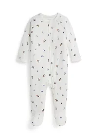 Baby Boys Polo Bear Cotton Footed Coverall