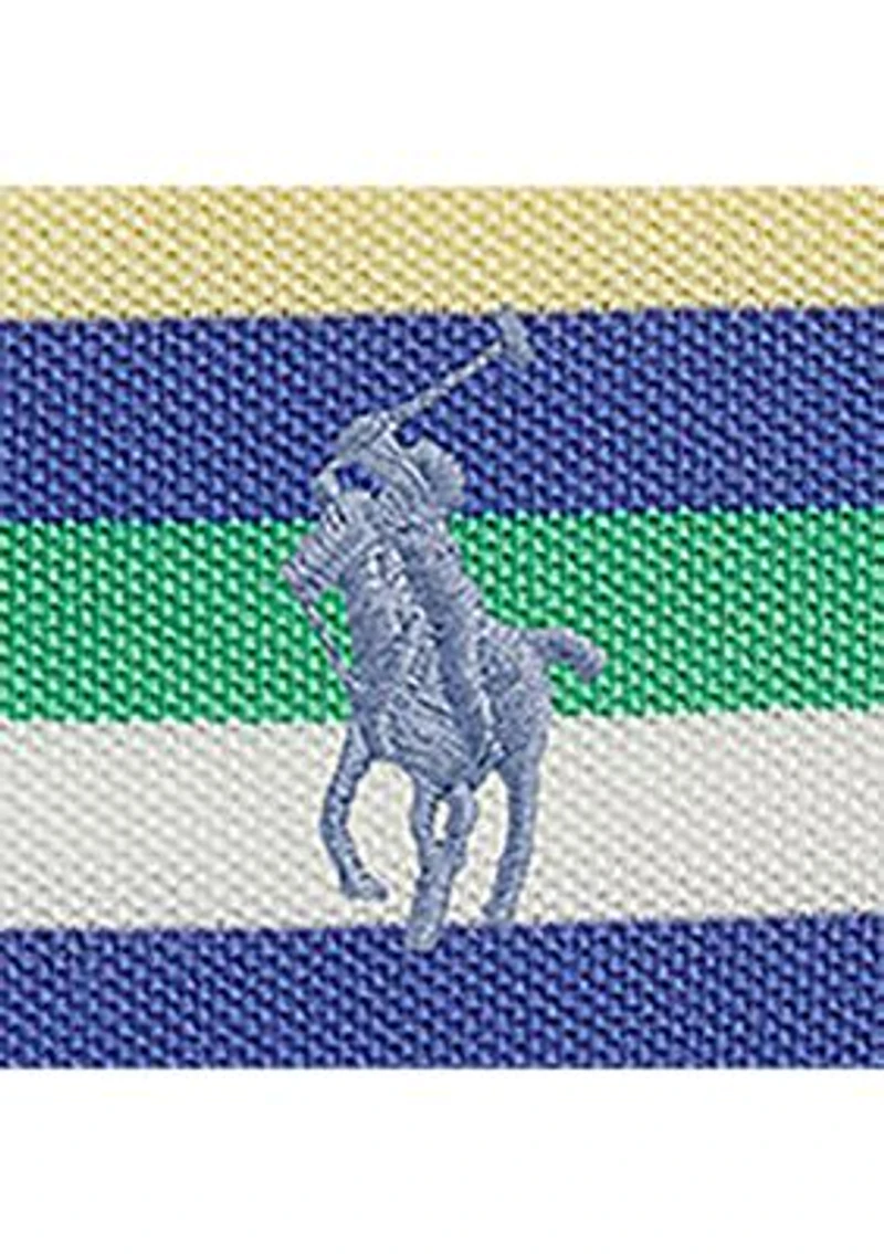 Baby Boys Striped Cotton Mesh Polo Shortall