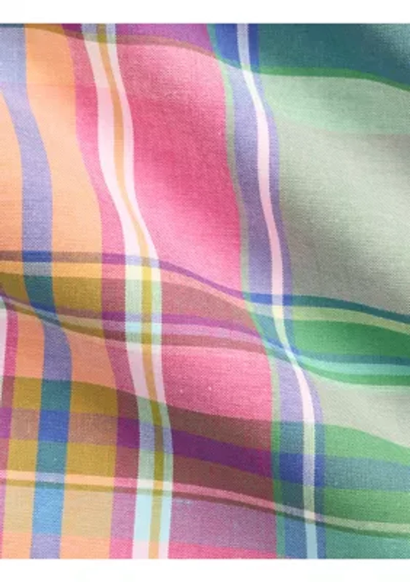 Baby Boys Plaid Poplin Shirt & Flex Abrasion Pants