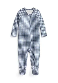 Baby Boys Gingham Cotton Footed Coverall