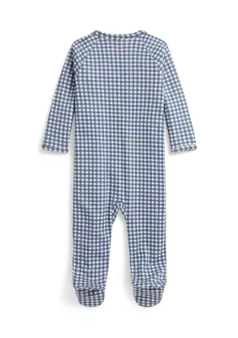 Baby Boys Gingham Cotton Footed Coverall