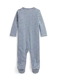 Baby Boys Gingham Cotton Footed Coverall