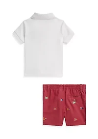 Baby Boys Polo Bear Soft Cotton Shirt & Short