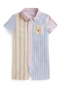 Baby Boys Cotton Oxford Fun Shortall
