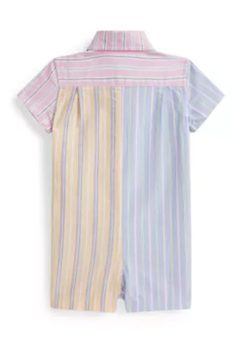 Baby Boys Cotton Oxford Fun Shortall