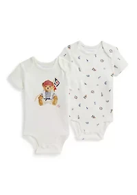 Baby Boys Polo Bear Cotton Bodysuit 2-Pack