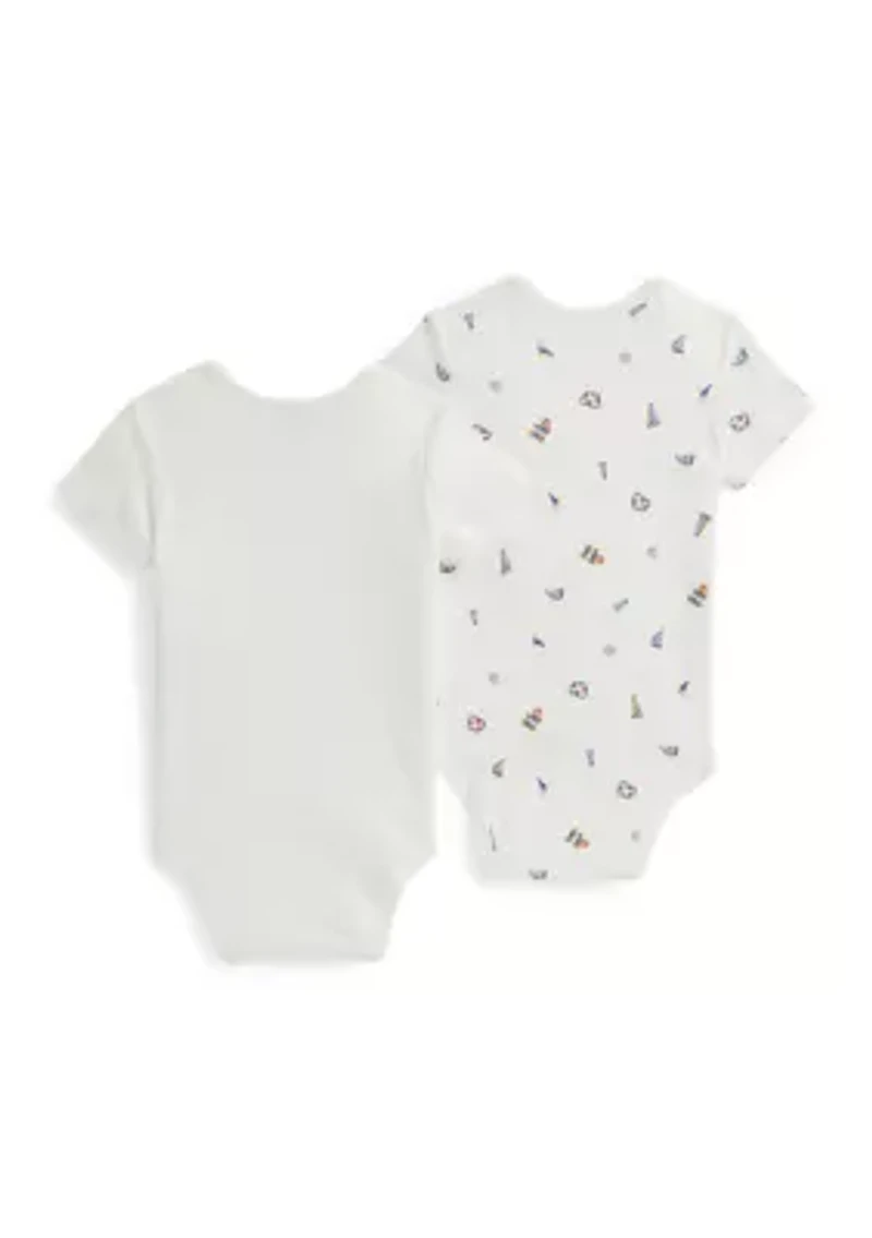 Baby Boys Polo Bear Cotton Bodysuit 2-Pack