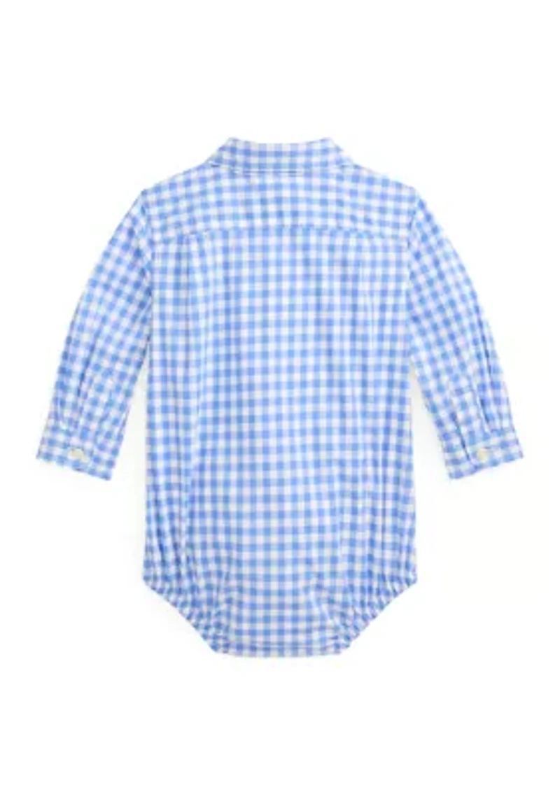 Baby Boys Gingham Cotton Poplin Bodysuit
