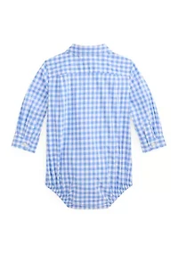 Baby Boys Gingham Cotton Poplin Bodysuit