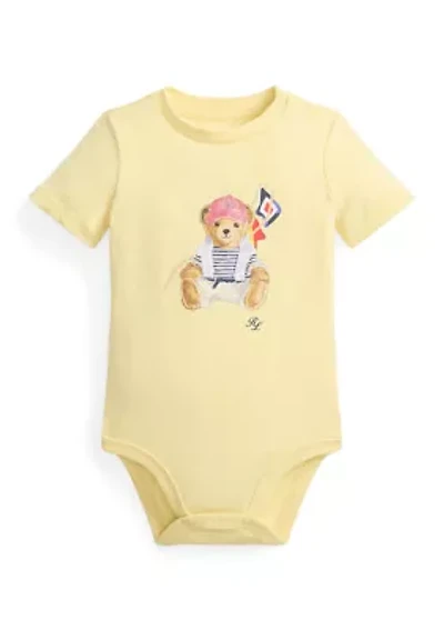 Baby Boys Polo Bear Cotton Jersey Bodysuit