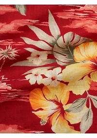 Baby Boys Floral-Print Cotton Shirt and Shorts Set