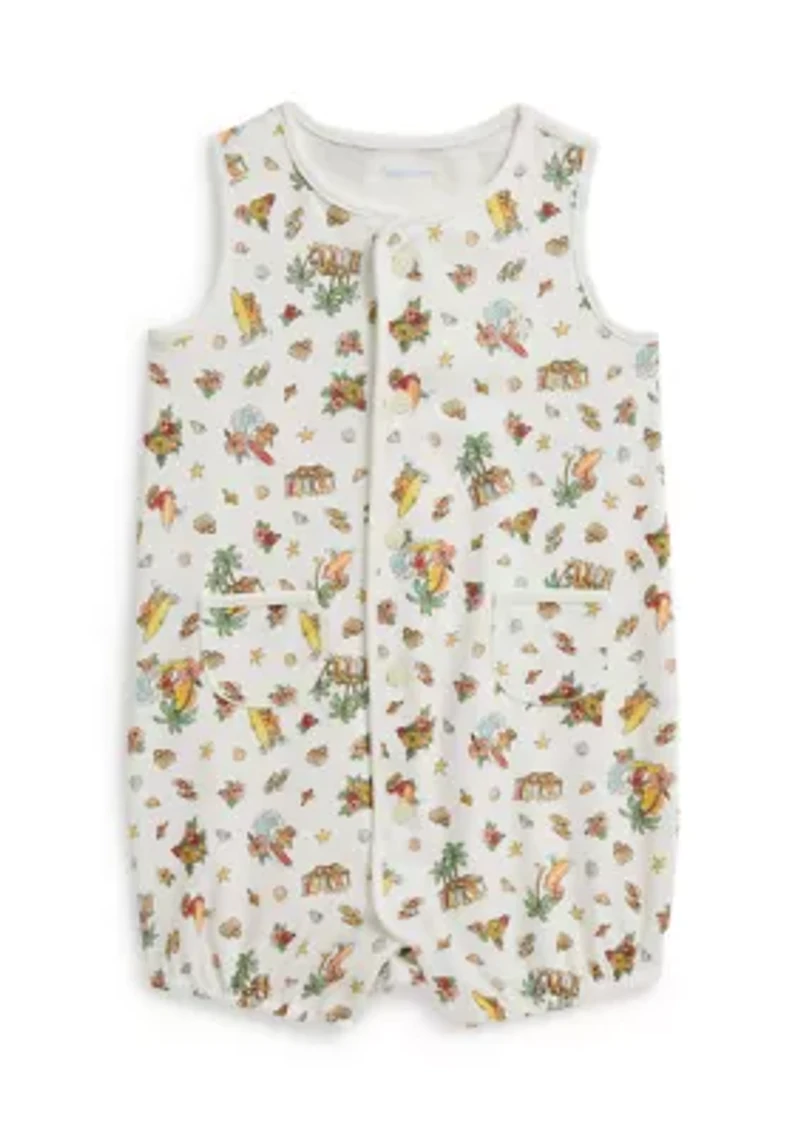 Baby Boys Polo Bear Cotton Bubble Shortalls