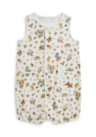 Baby Boys Polo Bear Cotton Bubble Shortalls