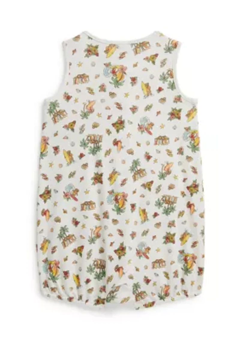 Baby Boys Polo Bear Cotton Bubble Shortalls