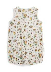 Baby Boys Polo Bear Cotton Bubble Shortalls