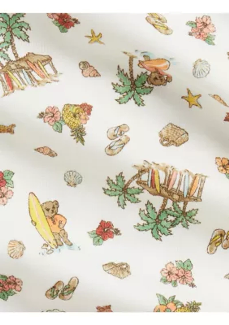 Baby Boys Polo Bear Cotton Bubble Shortalls