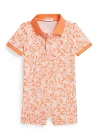 Baby Boys Pineapple Stretch Mesh Polo Shortall